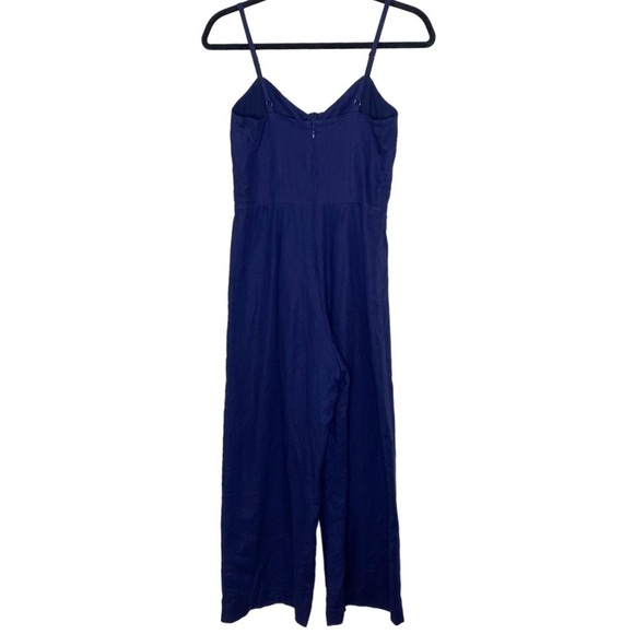 J Crew Tie Front Wide Leg Jumpsuit in Linen Cotton - Picture 8 of 15
